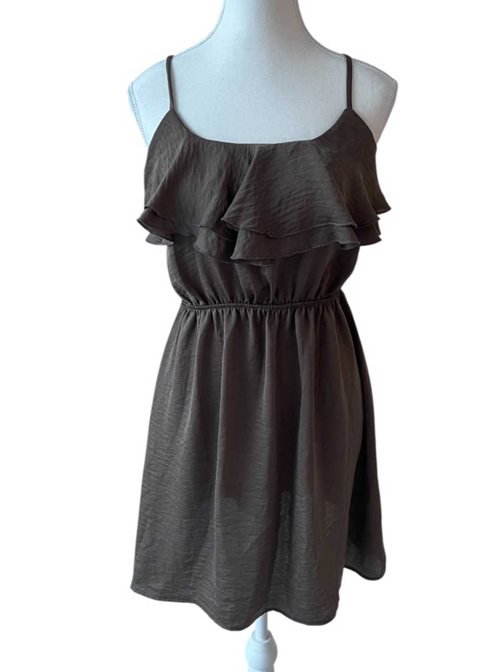 Event Brown Halter Tie Straps Mini Dress Size Small